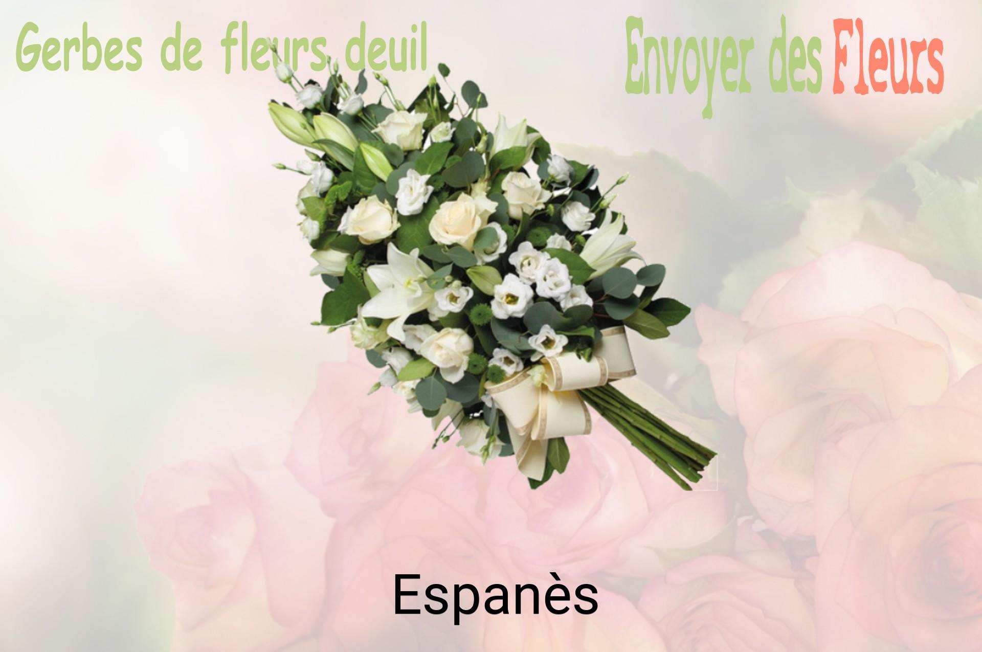 Gerbe de fleurs de deuil livrée à Espanès